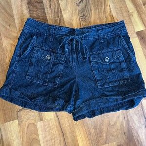 LOFT sz 8 Original Pocket Stretchy Tie Denim Shorts y2k Casual Comfort Shorts